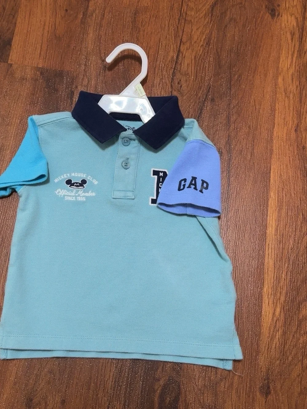 GAP Mint Colorblock Polo with Navy Collar